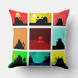 Tropical Island Collage Kissen