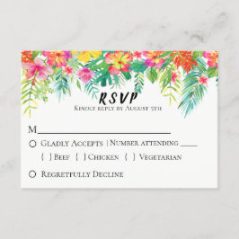 Tropical Island Floral Wedding RSVP