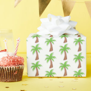 Tropical Island Green Palm Tree Cali Beach Print Geschenkpapier
