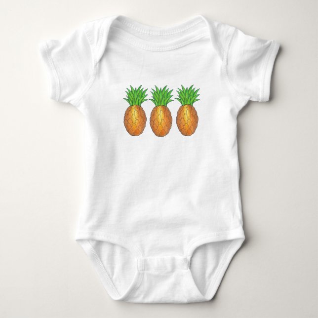 Tropical Island Hawaiian Ananas Frucht grün Baby Strampler (Vorderseite)