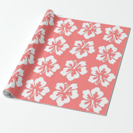 Tropical Island Hawaiian Hibiskus Blume Coral Geschenkpapier