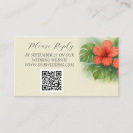 Tropical Island Hibiskus Blume Hochzeit Begleitkarte