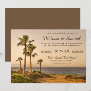 Tropical Island Palm Bäume Hochzeit Einladung