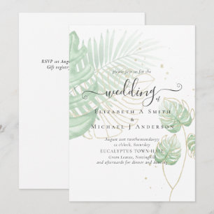 Tropical Island Palm Blätter Beach Wedding