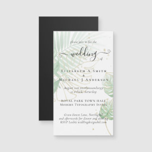 Tropical Island Palm Blätter Beach Wedding Magnetkarte