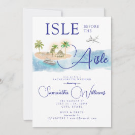 Tropical Island Palm Tree Destination Bachelorette Einladung