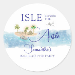 Tropical Island Palm Tree Destination Bachelorette Runder Aufkleber