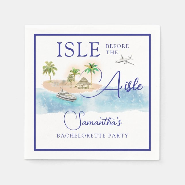 Tropical Island Palm Tree Destination Bachelorette Serviette (Vorderseite)