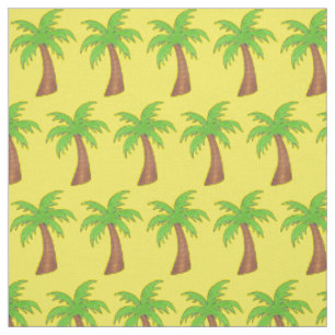Tropical Island Palm Tree Gelber grüner Strand Pri Stoff