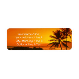 Tropical Island Palm Tree Sunset Address Labels