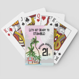 Tropical Island Palm Tree Sunset Spielkarten