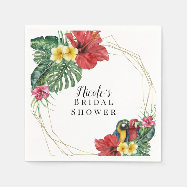 Tropical Island Paradise Birds Floral Botanical Serviette (Vorderseite)