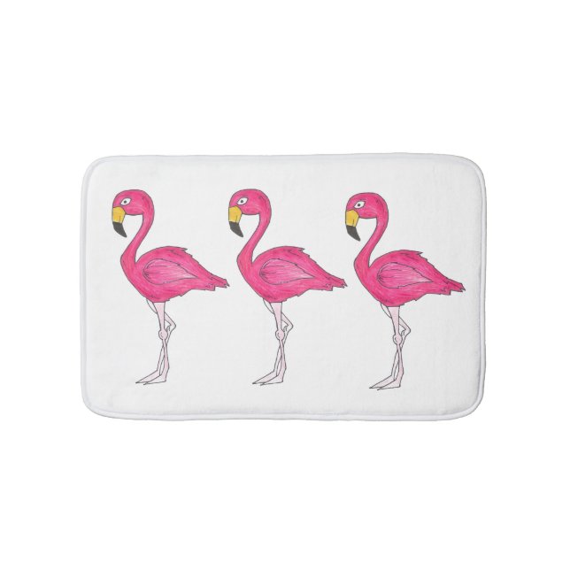Tropical Island Paradise Hot Pink Flamingo Bird Badematte (Vorderseite)