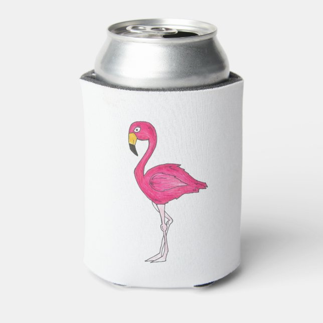 Tropical Island Paradise Hot Pink Flamingo Bird Dosenkühler (Kanne Rückseite)