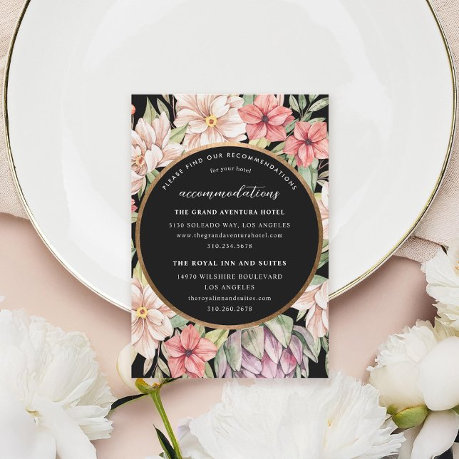 Tropical Island Pastel Floral Unterkünfte Begleitkarte (Von Creator hochgeladen)