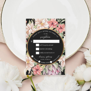 Tropical Island Pastel Floral Unterkünfte RSVP Karte