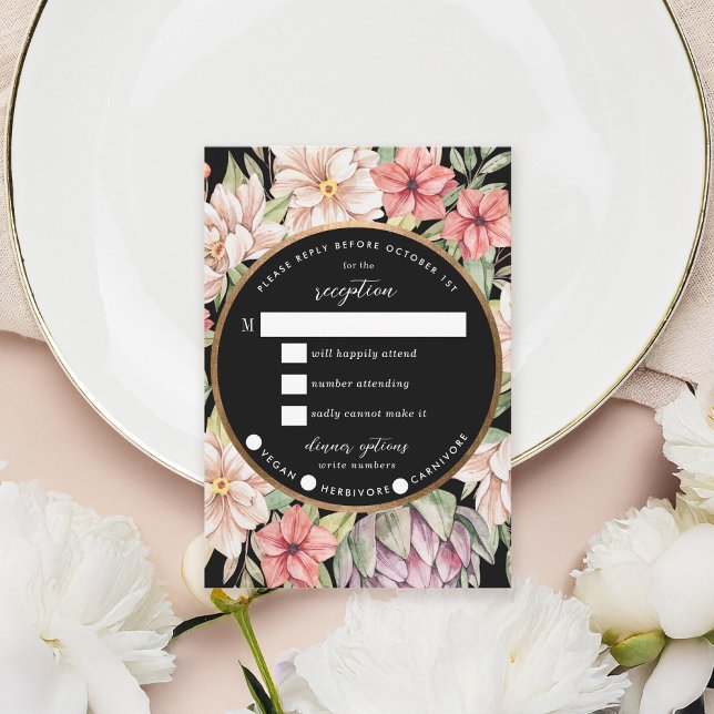 Tropical Island Pastel Floral Unterkünfte RSVP Karte (Von Creator hochgeladen)