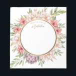 Tropical Island Pastoral Personalisiert Notizblock<br><div class="desc">Pastel tropische Aquarellblume mit goldgelben,  kreisförmigen Imitaten. Anpassen des Texts</div>
