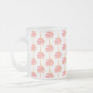 Tropical Island Pink Palm Tree Mattglastasse