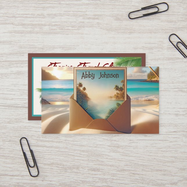 Tropical Island Postcard in Umschlag Visitenkarte (Vorderseite/Rückseite Beispiel)