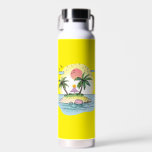 Tropical Island Sunset Drinkware Trinkflasche<br><div class="desc">Bring island vibes to every sip with this Tropical Island Sunset Drinkware Collection. Whether you're drinking your morning coffee, hydrating on the go, or relaxing with a cool beverage, this design adds a burst of vacation-inspired color and chill energy to your day. Featuring a hand-drawn illustration of a peaceful tropical...</div>