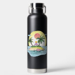 Tropical Island Sunset Drinkware Trinkflasche<br><div class="desc">Bring island vibes to every sip with this Tropical Island Sunset Drinkware Collection. Whether you're drinking your morning coffee, hydrating on the go, or relaxing with a cool beverage, this design adds a burst of vacation-inspired color and chill energy to your day. Featuring a hand-drawn illustration of a peaceful tropical...</div>