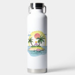 Tropical Island Sunset Drinkware Trinkflasche<br><div class="desc">Bring island vibes to every sip with this Tropical Island Sunset Drinkware Collection. Whether you're drinking your morning coffee, hydrating on the go, or relaxing with a cool beverage, this design adds a burst of vacation-inspired color and chill energy to your day. Featuring a hand-drawn illustration of a peaceful tropical...</div>