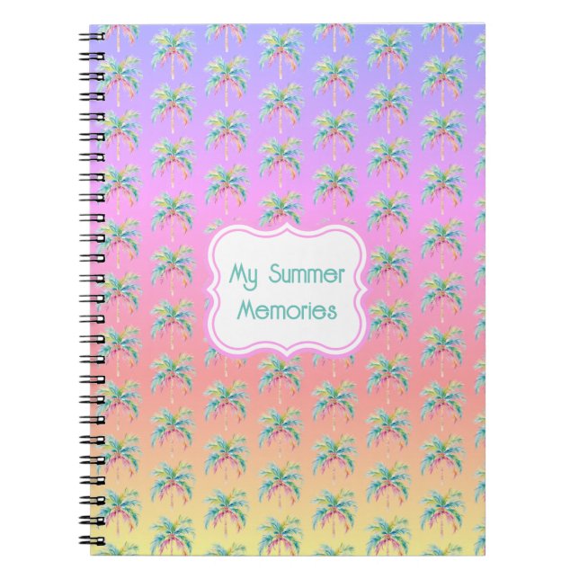 Tropical Island Sunset Palm Tree Notizblock (Vorderseite)