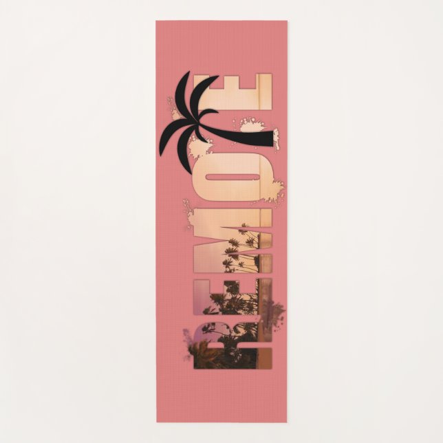 Tropical Island Sunset Palm Trees Yogamatte (Vorderseite)