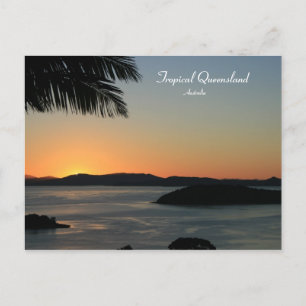 Tropical Island Sunset, Queensland, Australien Postkarte