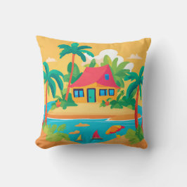 Tropical Island Throw Kissen