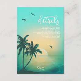 Tropical Isle Sunrise Wedding Details Aquamarin ID Begleitkarte