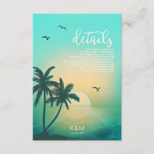 Tropical Isle Sunrise Wedding Details Aquamarin ID Begleitkarte