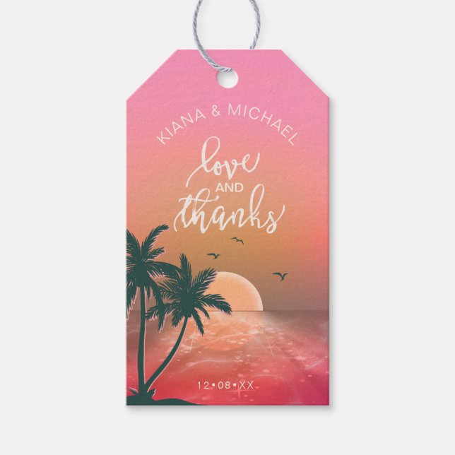 Tropical Isle Sunrise Wedding Melon ID581 Geschenkanhänger (Vorderseite)