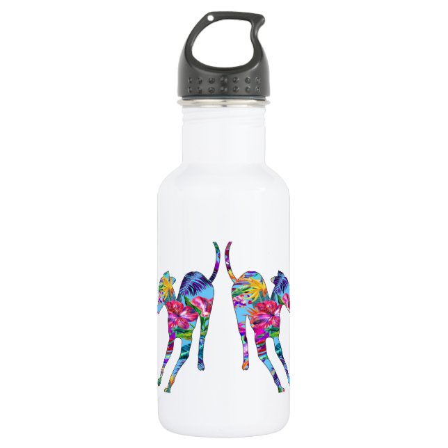 Tropical Italian Greyhound Edelstahlflasche (Vorderseite)