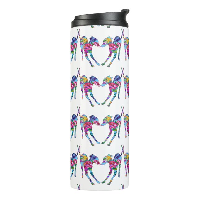 Tropical Italian Greyhounds Thermosbecher (Nach links gedreht)