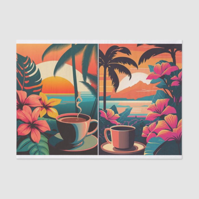 Tropical Java im Paradies, Morgenkaffee Seidenpapier (Vorderseite)