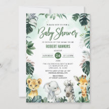 Tropical Jungle Animal Safari Baby Dusche
