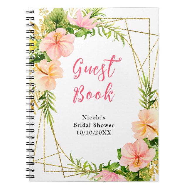Tropical Jungle Floral Bridal Shower Guest Book Notizblock (Vorderseite)