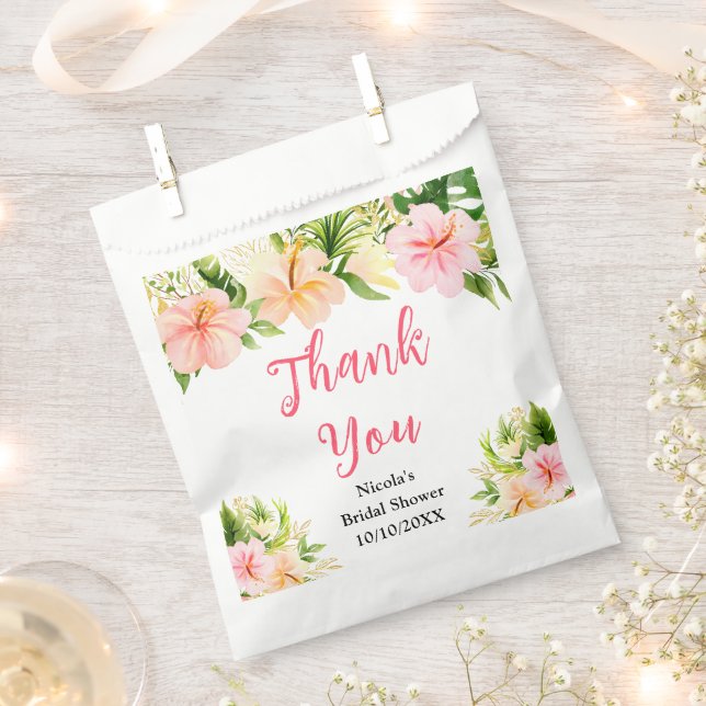 Tropical Jungle Floral Bridal Shower Thank You Geschenktütchen (Ausgeschnitten)