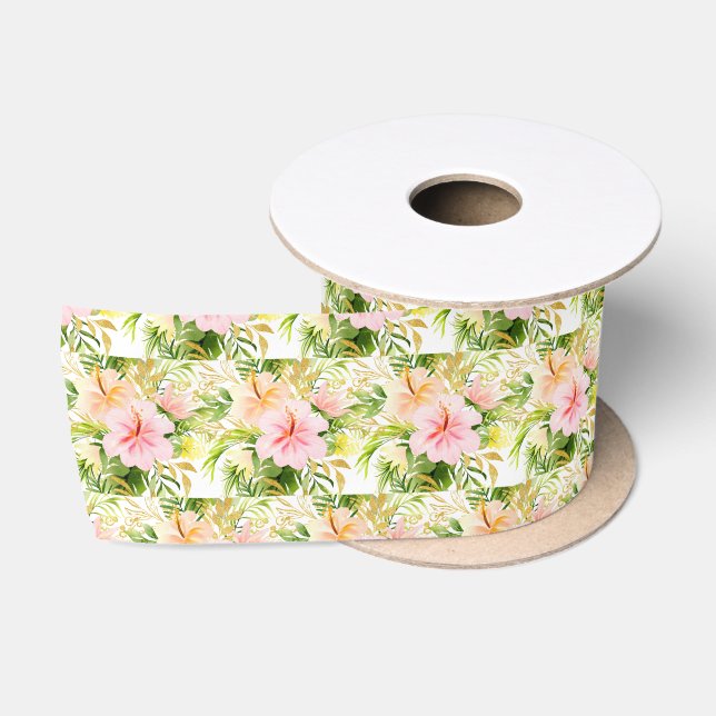 Tropical Jungle Floral Satinband (Spule)