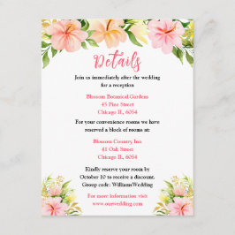 Tropical Jungle Floral Wedding Details Begleitkarte