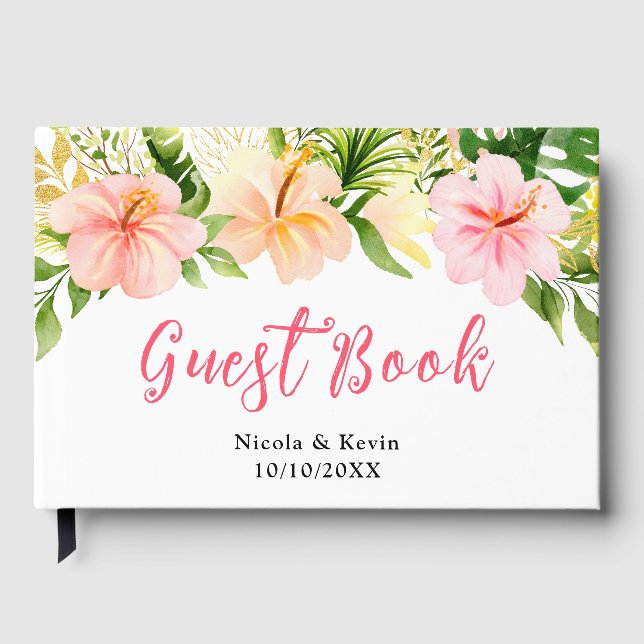 Tropical Jungle Floral Wedding Gästebuch (Vorderseite)