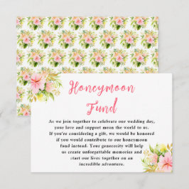 Tropical Jungle Floral Wedding Honeymoon Fund Begleitkarte