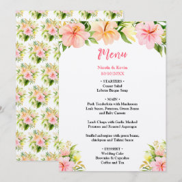Tropical Jungle Floral Wedding Menükarte