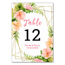 Tropical Jungle Floral Wedding Tischnummer