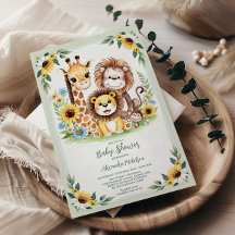 Tropical Jungle Safari Animals Baby Dusche