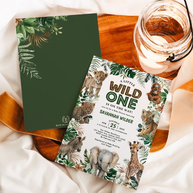 Tropical Jungle Safari Animals Baby Dusche Einladung (Von Creator hochgeladen)