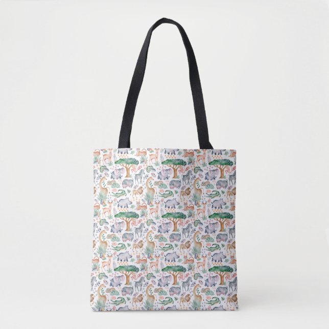 Tropical Jungle Safari Animals Baby Dusche Tasche (Vorderseite)