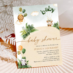 Tropical Jungle Safari Baby Dusche Einladung